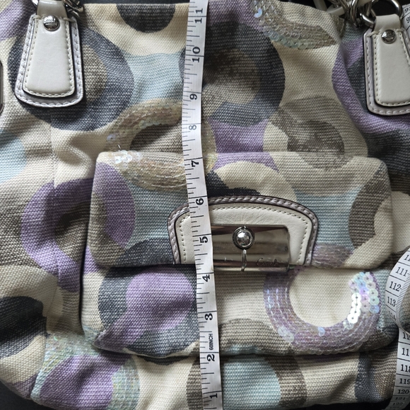 Coach Multocolor Shoulder Bag/ Leather Handles - Picture 7 of 8